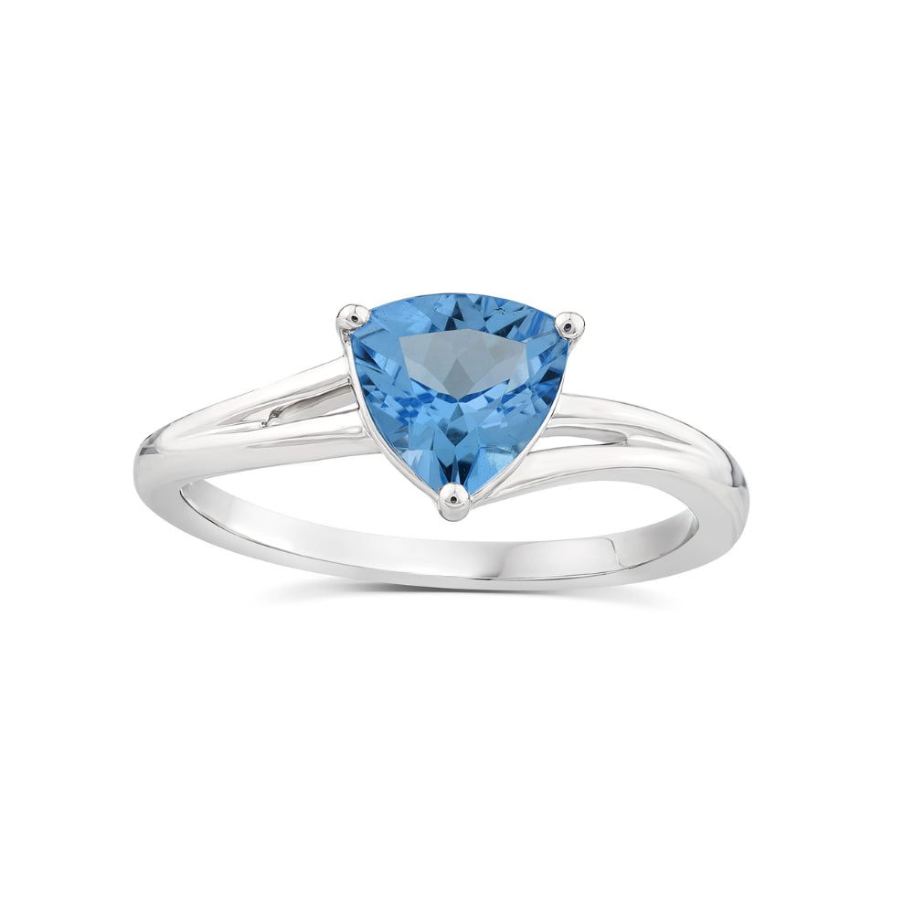 White gold ring with deals blue stone