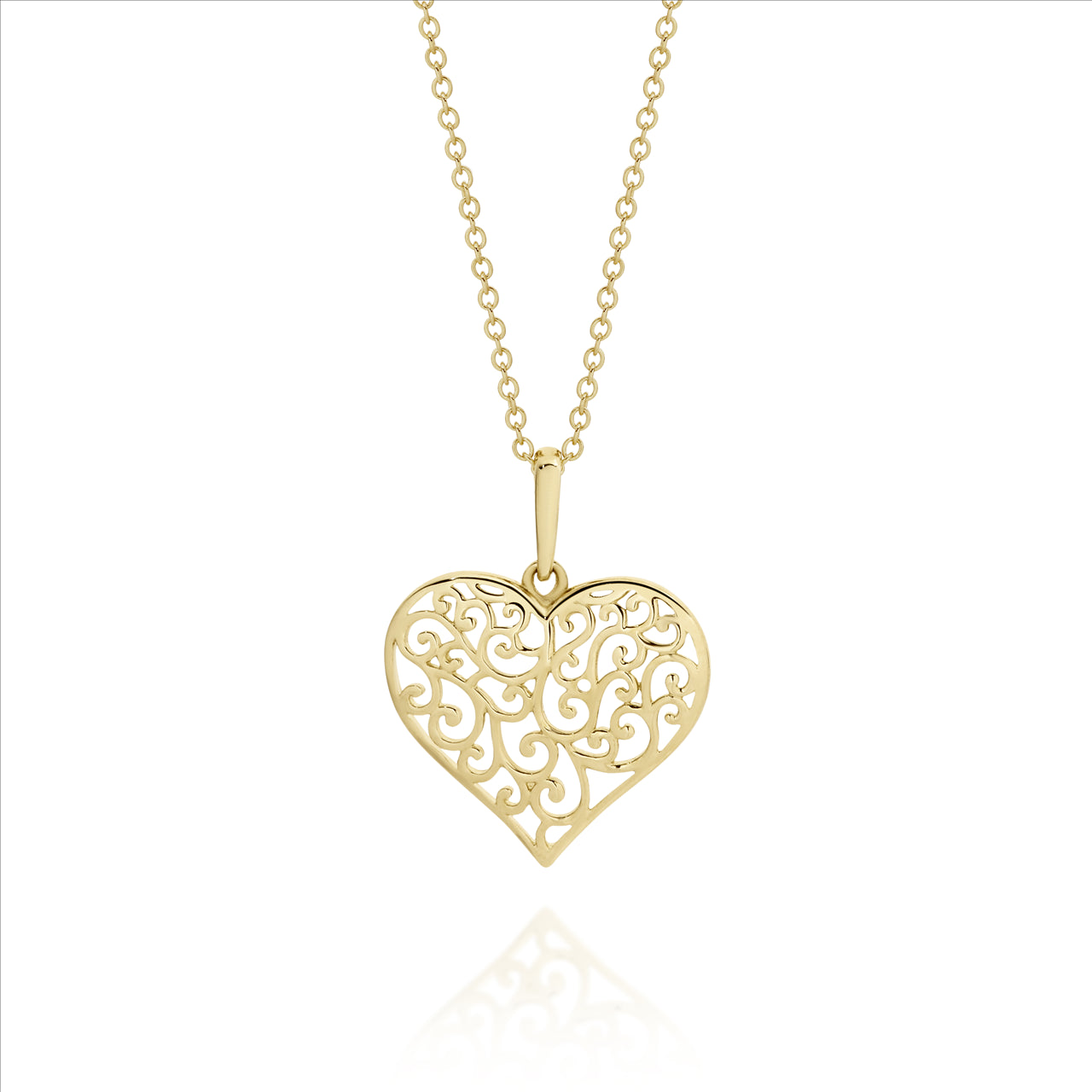 Gold filigree heart deals pendant