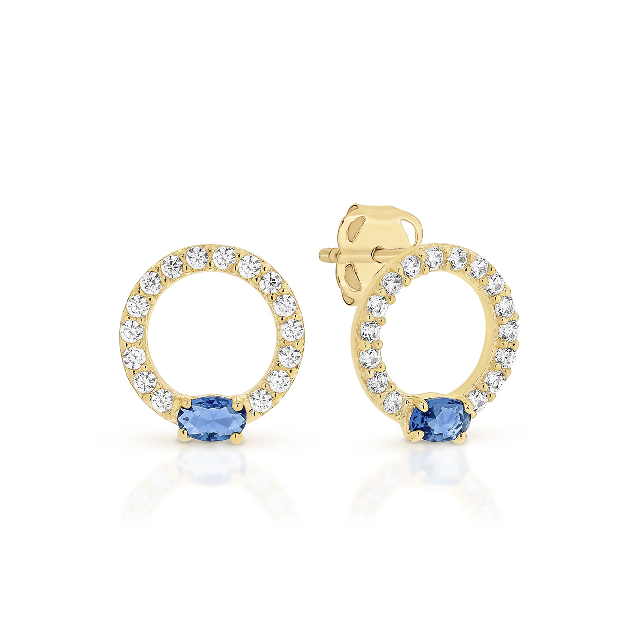 Gold sapphire online stud earrings