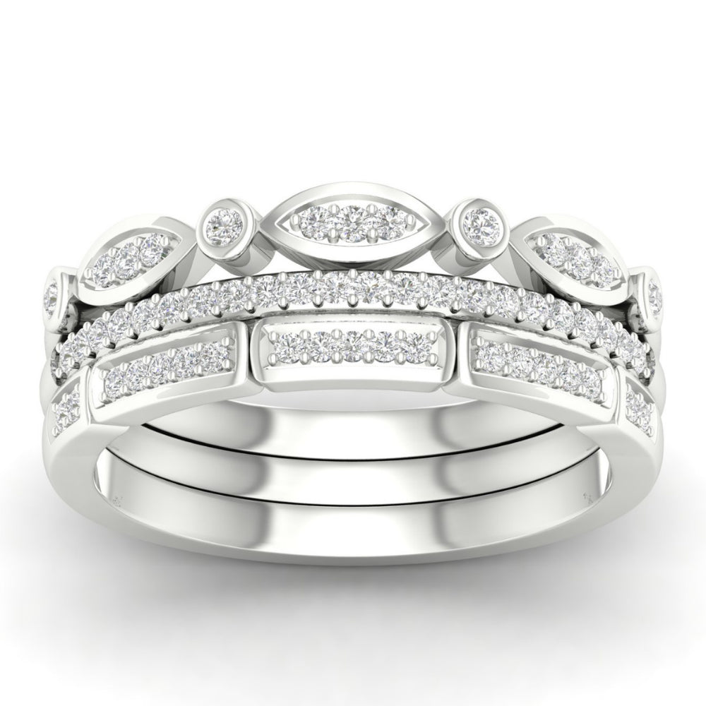 Engraved i love you 3 band on sale stackable diamond rings