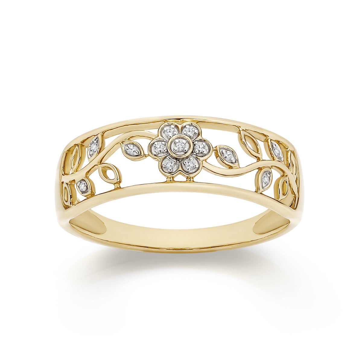 Yellow gold outlet filigree ring