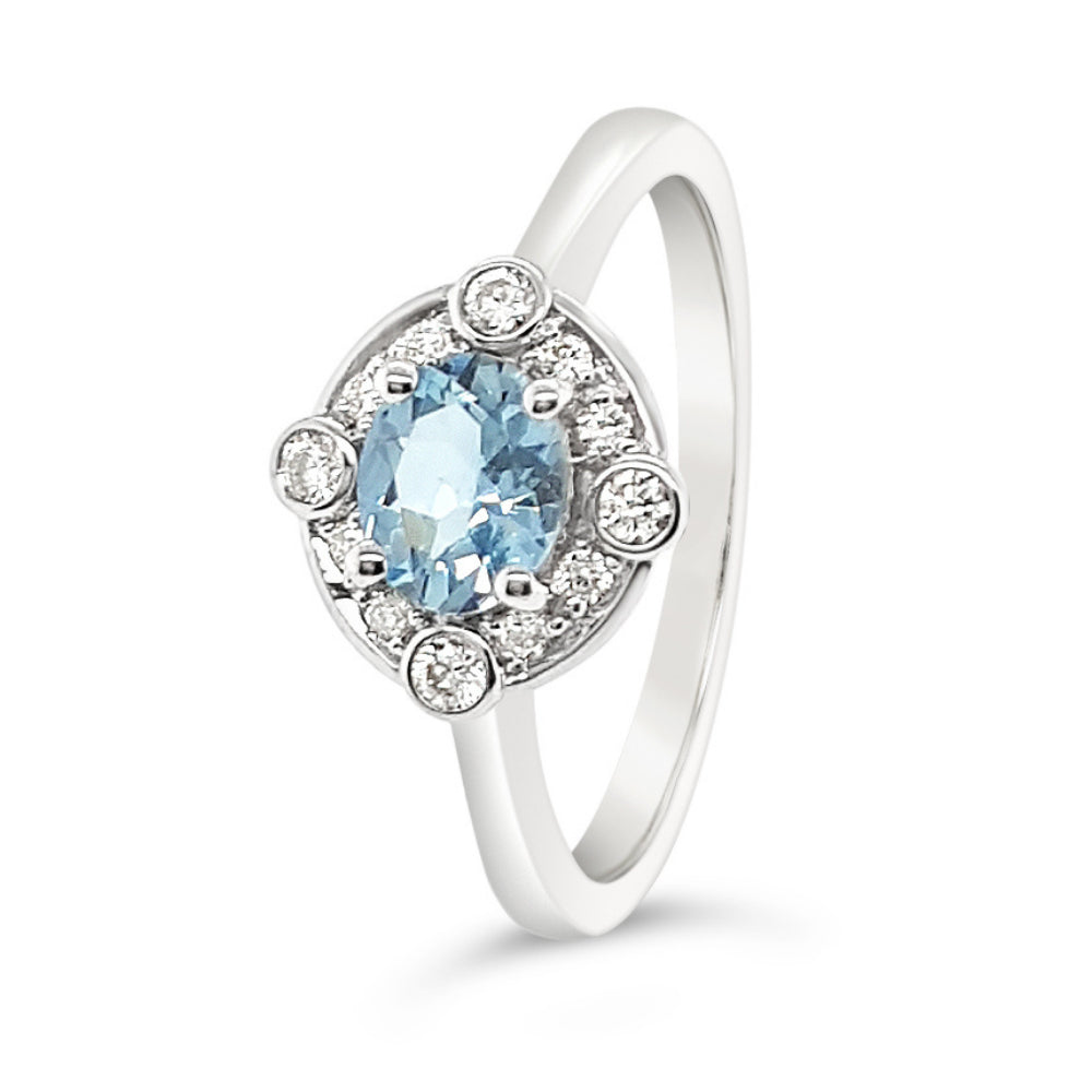 Aquamarine on sale anniversary ring