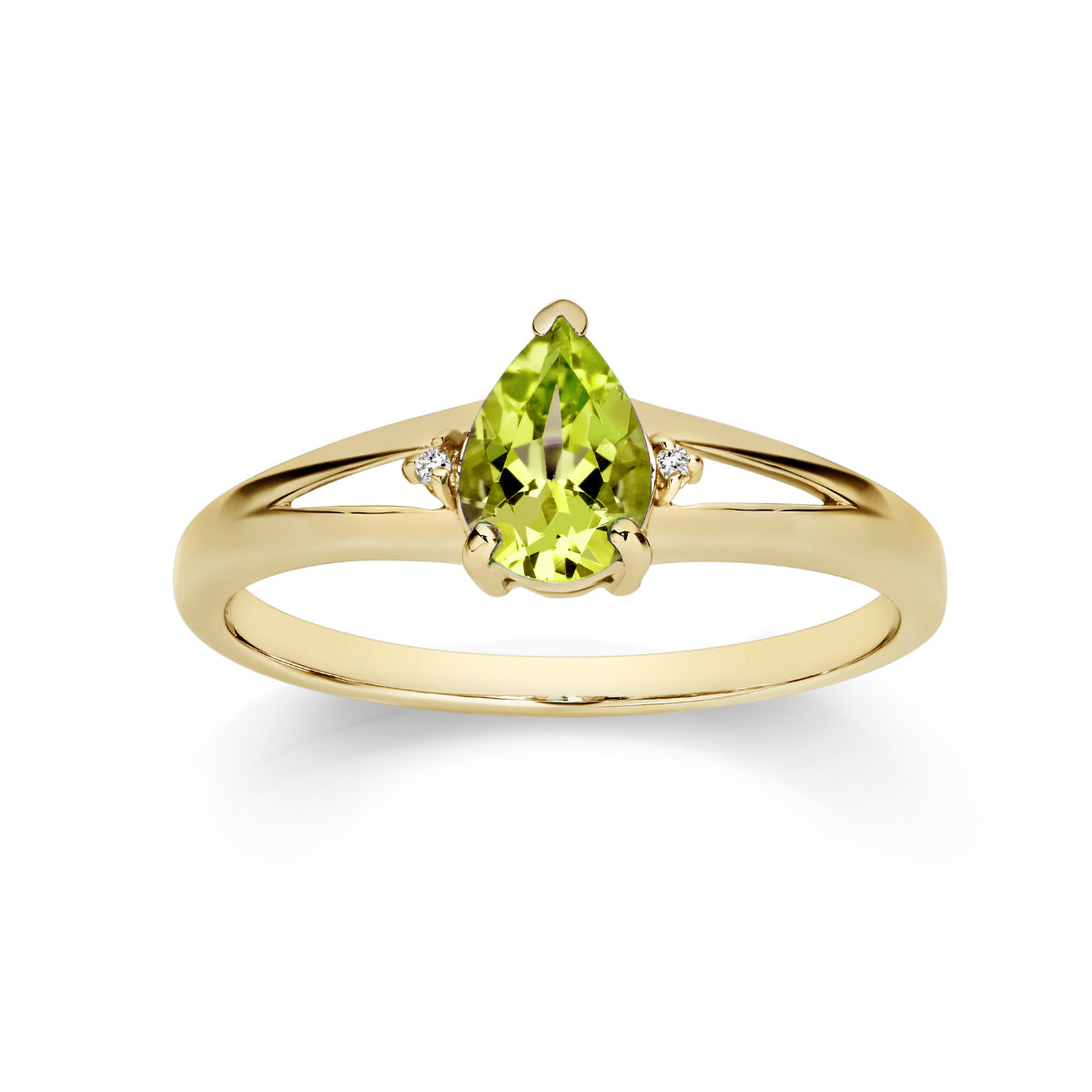 Pear shaped store peridot ring