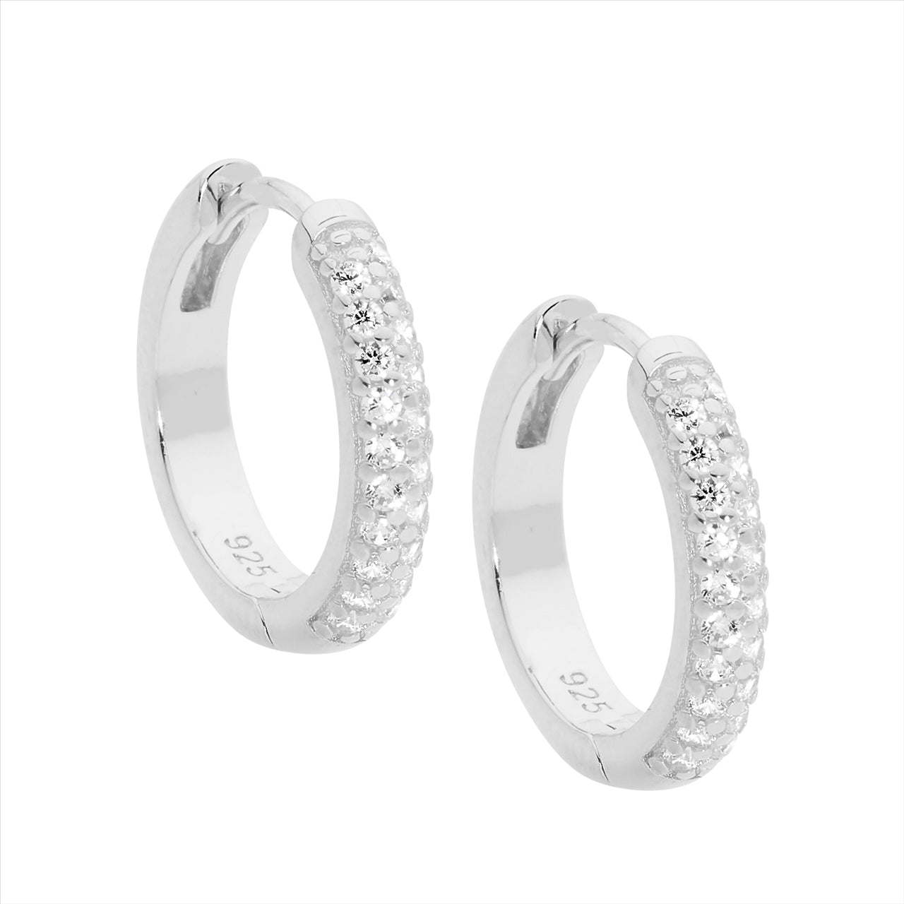 Sterling silver clearance cz hoop earrings