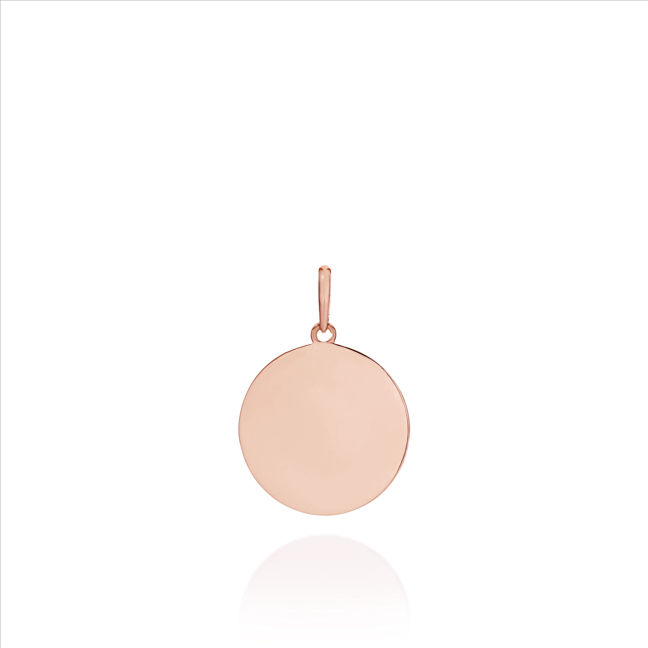Polished Round Engravable Disc Pendant 9ct Rose Gold