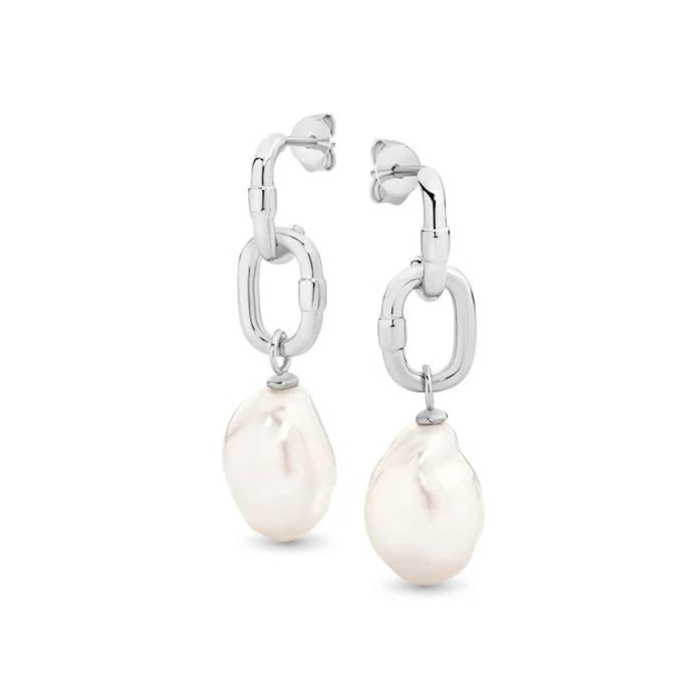 Freshwater Pearl,Sterling Silver Link Studs