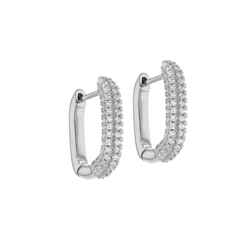 Sparkling Sterling Silver CZ Huggie Earrings