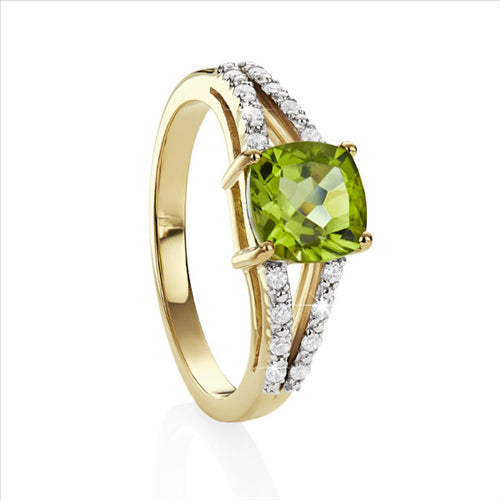 Peridot and deals gold ring