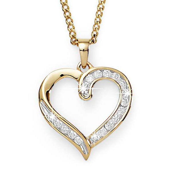 Diamond 0.25ct Gold Heart Pendant