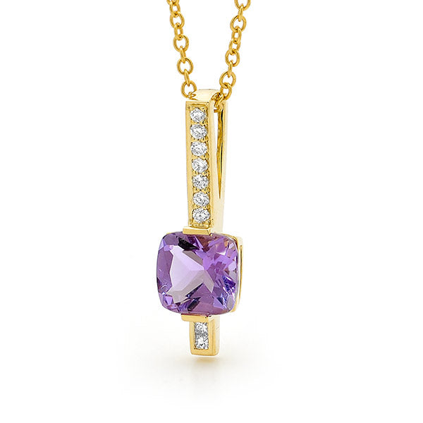 Diamond deals amethyst necklace