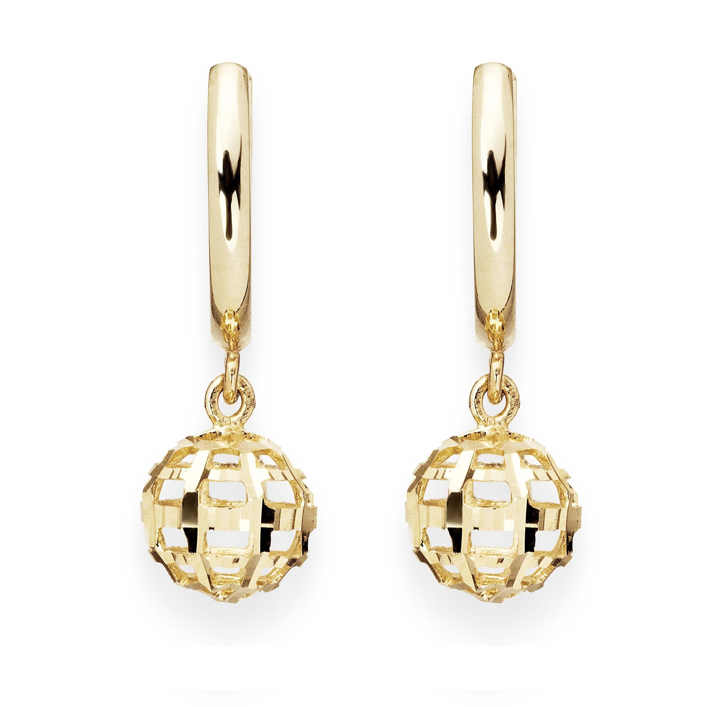 Diamond ball clearance drop earrings