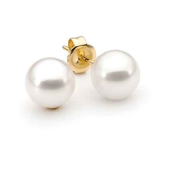 Akoya 7-7.5 Pearl Gold Stud Earrings