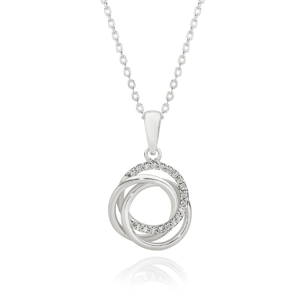 Diamond love online knot necklace