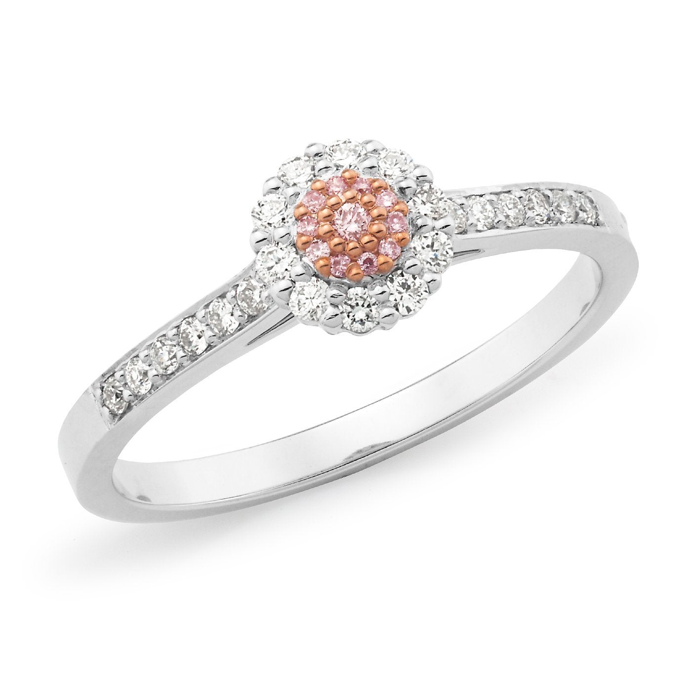 PINK CAVIAR Pink Diamond Ring in 9ct White & Rose Gold