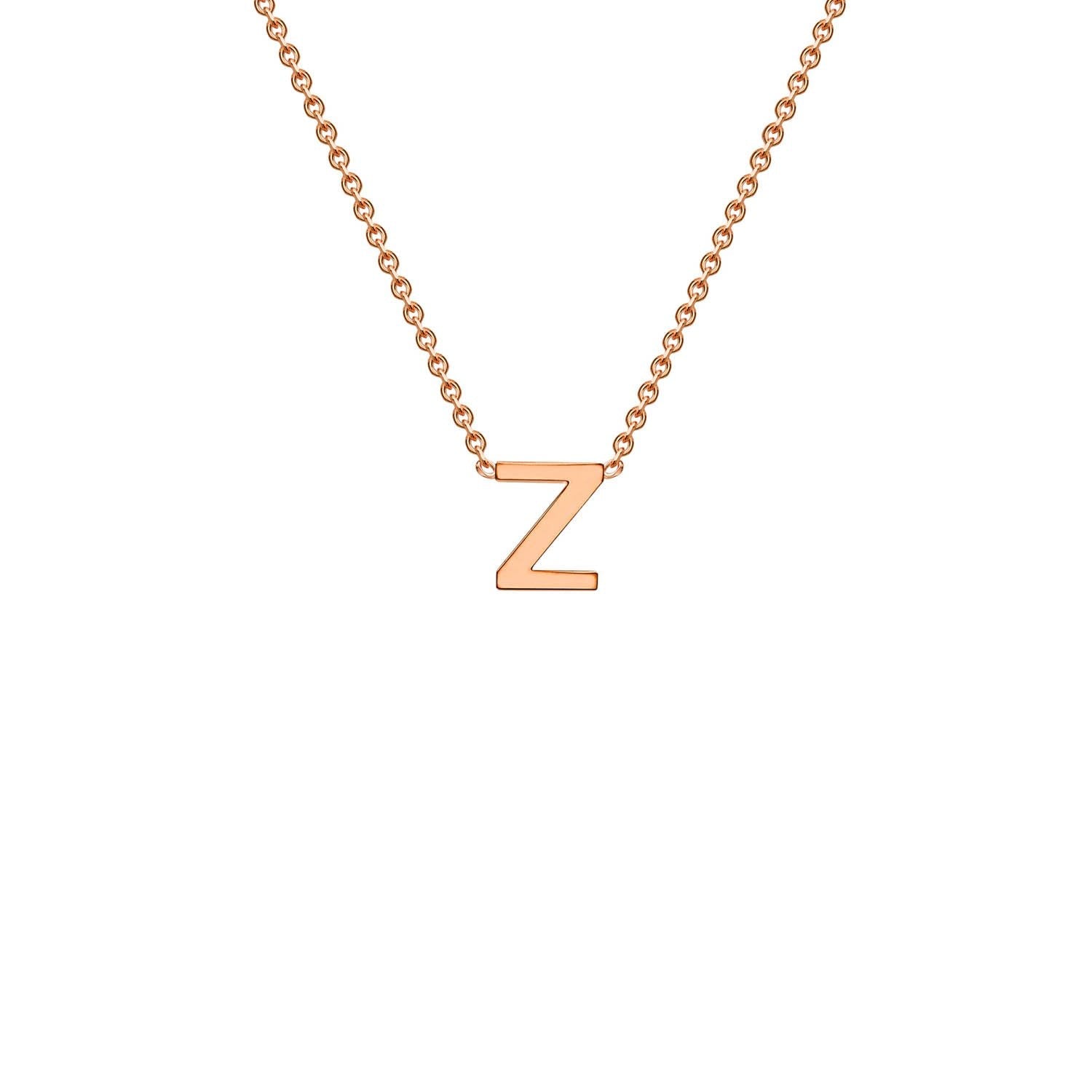 9ct Rose Gold 'Z' Petite Initial Adjustable Letter Necklace 38/43cm